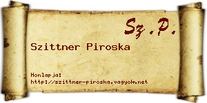 Szittner Piroska névjegykártya