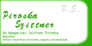 piroska szittner business card